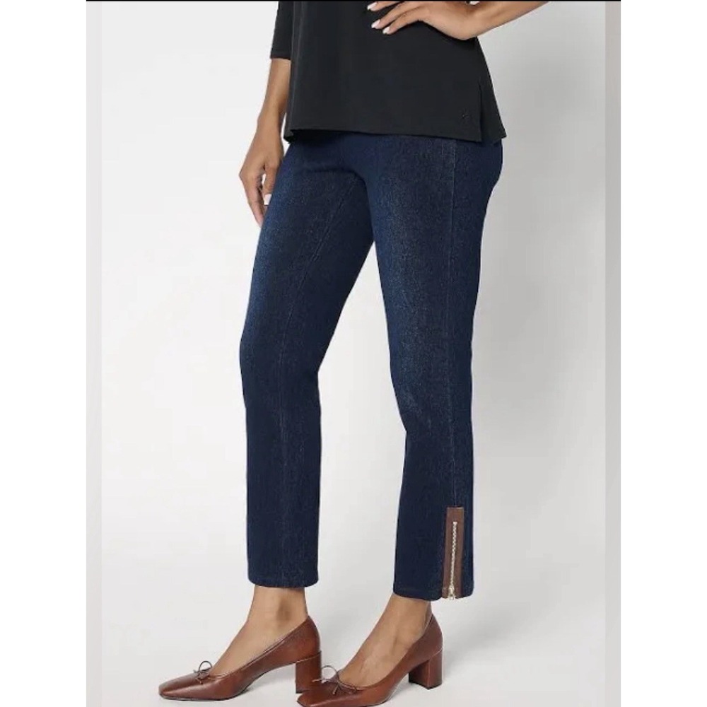 Women with Control Medium Petite Prime Stretch Denim Ankle Jeans Indigo Casual